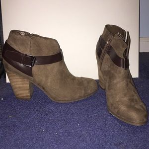 Brown suede booties with 2 inch Heel (9)